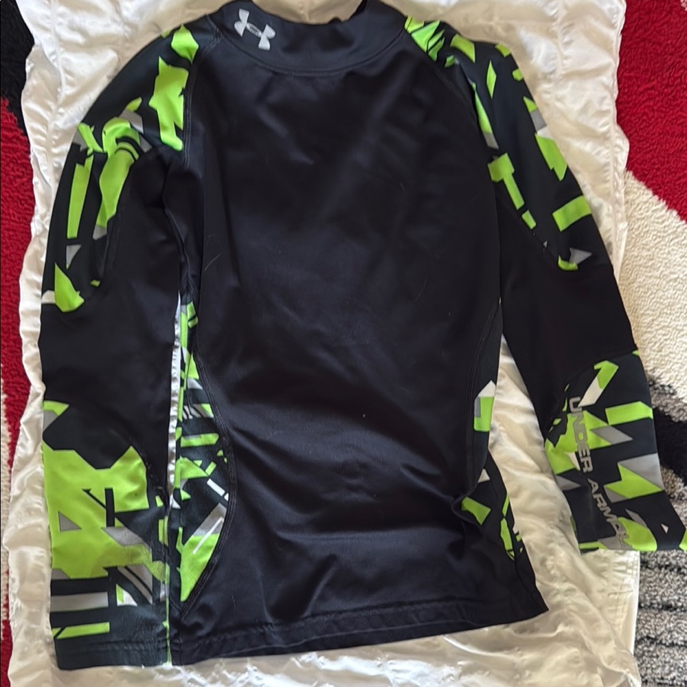 Under Armour Black and Neon Green Performance Top